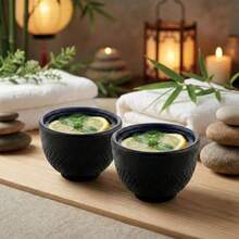 RWM0023B Tetsubin Hobnail Cast Iron Tea Cup 2 Count Box Back - Negro - Ver 5