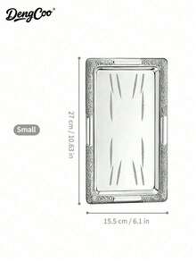 Dengcoo 1 Piece Of Silver Metal Long Tray, Storage Tray, Dinner Plate, Serving Tray, Middle Eastern Style Tray. Available In 3 Sizes. Suitable For Home, Restaurant, Dining, Ramadan And Eid Al-Adha. - Silver - View 9