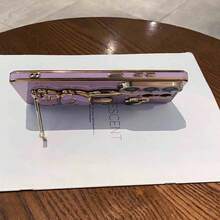 可折叠兔子手机壳，奢华保护套，带防尘孔，兼容 17 Pro Max、Galaxy S24 Ultra/S24 Plus/S24、S23 Ultra/S23 Plus/S23、S22 Ultra/S22 Plus/S22、S21 Ultra/S21 Plus/S21 FE、S20 Ultra/S20 Plus/S20 FE、A5x/C1 2 3 4 5 6 7 8 9/9 8 7 6 5 4 3 2 1 - 紫色 - 查看 2
