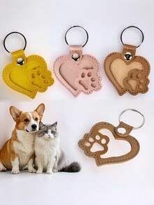 Caring Commemorative Leather Pet Hair Storage Bag - Multifunctional Portable Keychain, Suitable For Cats And Dogs, Pet Commemorative Hair Storage Box - Multicolor - View 3