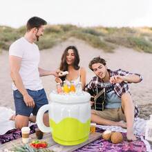 1pc Inflatable PVC Beer Shaped Decoration, Suitable For Summer Splash And Tropical Atmosphere, Pool Party, Holiday Decor And Events, No Electricity Required, Pool Inflatable, Beach Essentials, Pool Float - Multicolor - View 5