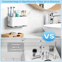 Soportes para cepillos de dientes y pasta dental para encimeras de baños - Juego de 5 soportes desmontables para cepillos de dientes eléctricos infantiles, montaje en pared - MULTI - Ver 5