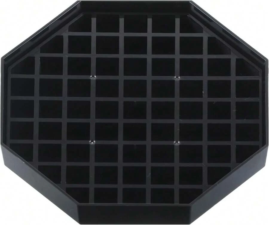 Black Octagon Coffee Drip Catcher Tray For Countertops - Durable Plastic With Honeycomb Grid - Ideal For Drink Dispensers, Coffee Stations, Home Bars, And Parties - 5.31 Inch - View 1