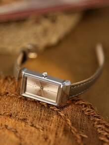 1pc Women's Quartz Watch, Fashionable Vintage & Elegant, Suitable For Daily Wear, Birthday/Graduation Gift - Grey - View 5
