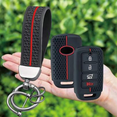 Bao đựng chìa khóa xe hơi dạng móc khóa cho KIA Cadenza K9 K7 K-04 Sorento K900 và K7 mới, 4 nút bấm, phụ kiện túi đựng chìa khóa.