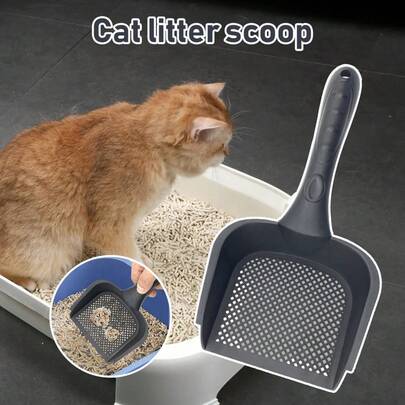 Pala para excrementos de mascotas, hueca, lavable, separadora de heces, pala gruesa para arena de gato con orificio para excrementos de mascotas
