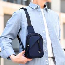 Túi đeo chéo ngực nam bằng vải Oxford nhẹ, nhiều ngăn, có dây đeo điều chỉnh được, túi xách hàng ngày tiện dụng cho công việc, đi làm, du lịch và các hoạt động thể thao ngoài trời. - Nhiều màu - Xem 4