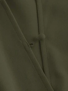 Vestido sin mangas de unicolor (con cinturón) para la temporada de regreso a clases - Verde militar - Ver 4