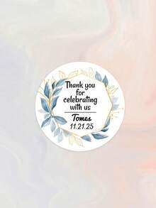 Pegatinas personalizables con texto para fiesta de boda, etiquetas decorativas de tubo de burbujas transparentes. Pegatinas personalizables para recuerdos de boda, etiquetas de agradecimiento floral para regalos de fiesta de compromiso/boda - Multicolor - Ver 16