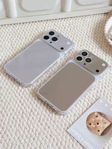 CteGlodrix Luxury Hard Phone Case, Compatible With IPhone 17 Pro Max, Air 13, 15, 14, 16 And Pro Max, Instant Fit - With Lens Protection, Matte Silicone Material, Transparent Outer Shell, Phone Case - Silver - View 8