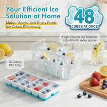 NFK - Ice - Block - Storage Box And Container Set - 4 Packs Of 56 Stackable Silicone - Ice - Block - Trays, Suitable For Refrigerators, Equipped With Storage Containers, Leak-Proof Lids, And Made Of Material, Convenient For Use In Kitchens, Campers, Parties, Cocktails And Coffee. - Multicolor - View 6