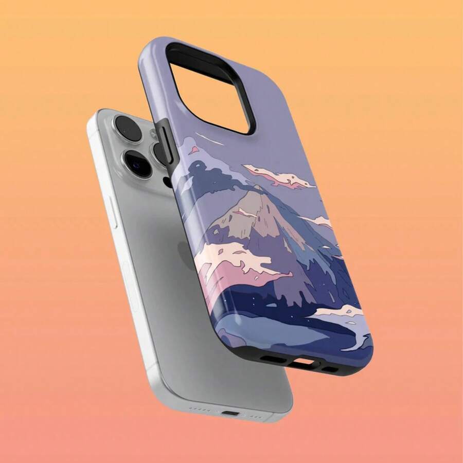 [24h Shipping From DE/FR/ES]Apple 17 16 15 Promax  23 24 25 26 Ultra Galaxy Tough Anime  Art Phone Case Purple Cloud Cover For IPhone 16Plus, 15, 14,  9Pro XL, 8A, 7A, 6A,  S24, S23, S22, A54 - Frosted Texture - View 1