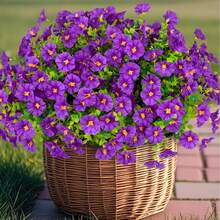 1 Piece Artificial Colorful Eucalyptus Plant, Suitable For Spring/Summer Outdoor Decor, Lifelike Silk-Like Material, UV-Resistant, Can Be Used For Outdoor Home, Porch, Patio, Window, Yard Decoration, Applicable For Home Garden, Porch, Outdoor Decor, Garden Decoration. - Purple - View 6