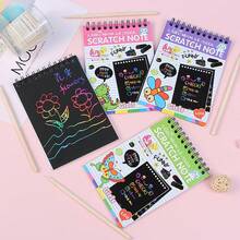 48pcs/Set Cartoon Scratch Art Book, Kids Educational Scratch Painting, Children's Gift Scratch Paper, DIY Handicraft Toy Scratch Cards - Multicolor - View 2