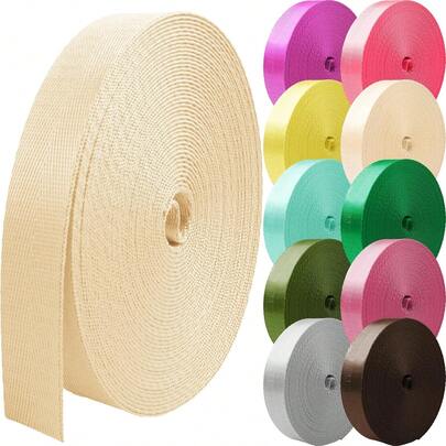 Grosun Nylon Webbing 1 Inch 1.5 Inch 2 Inch Webbing Nylon Strap Nylon Belt, 10 25 50 3.3 Yards Webbing