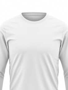 Set Of 3 Men's Long-Sleeve Premium Cotton T-Shirts - trắng - Xem 3