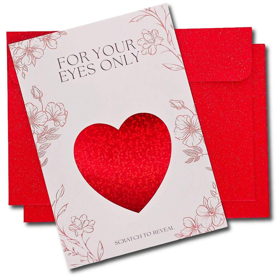 Reveal Rooster Scratch Cards Gift A6 Card With Heart Design 2pc For Your Eyes Only Customizable Card Reveal Card Proposal Gift Birthday Engagement Surprise - View 1