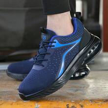 Unisex Safety Shoes, Fashionable Shock-Absorbing Outdoor Work Shoes. Steel Toe Cap Sports Shoes, Anti-Crush Anti-Puncture Work Safety Shoes, Breathable And Comfortable, Suitable For Outdoor Industrial Construction Labor Protection Shoes For Men And Women - Blue - View 6
