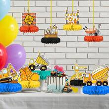 9pcs-Building Theme Honeycomb Centerpieces, Desktop Decoration Building Theme Birthday Party Decorations - View 4