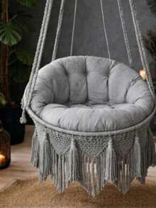 Luxury Macrame Swing Cushion Set (Cushions Only) – 2 Pieces In Der Turkei - Light Grey - View 3