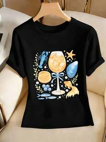 Dam-T-shirts - Svart - Visa 2