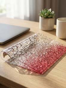 1pc A5/A6 Size Wavy Transparent Loose-Leaf Binder, Acrylic Gradient Colorful Transparent Folder, Can Be Used As Notebook, Planner, Card Storage, Sticker Book, Photo Album, Stationery,Card Holder - A5 - View 11