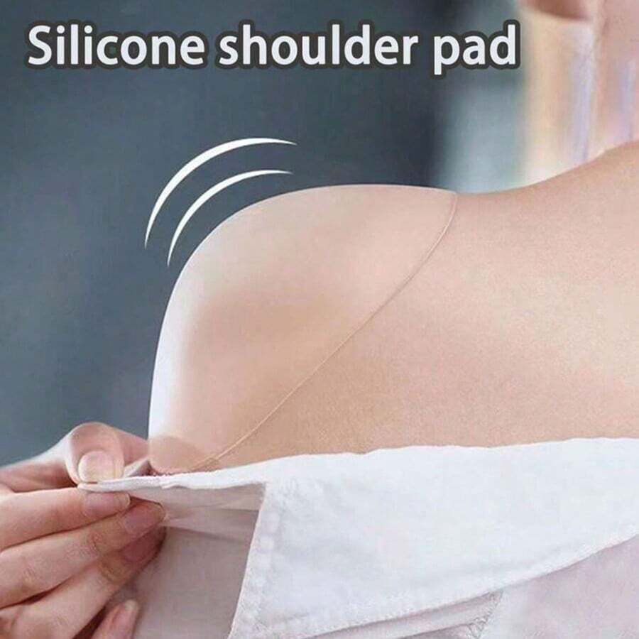 1/2/3 Pairs Elegant Invisible Silicone Shoulder Pads, Rectangular Shoulder Pads, Fake Shoulder Pads, Non-Slip Shoulder Pads, Narrow Shoulder Pads, Unisex Silicone Shoulder Pads, Anti-Slip, Self-Adhesive, Transparent Silicone, Suitable For Men And Women Sloping Shoulders, High And Low Collar Suits, T-Shirts