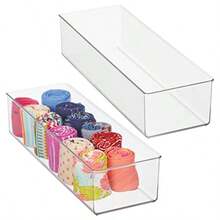 mDesign - Caja organizadora de cajones de plástico para armarios dormitorios uso para leggings calcetines corbatas joyas accesorios colección Lumiere paquete de 2 unidades transparente - POR SUPUESTO - Ver 2