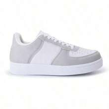 Unisex Men's And Women's Casual Sneakers, Comfortable Running/School Shoes, Lace-Up, Flat Sole, Athletic, Training - 白色灰色 - 查看 11
