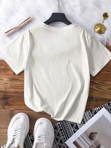 1pscCamiseta vintage de mujer con estampado del Parque Nacional de , estilo estadounidense retro, de escenario natural, camiseta de manga corta y cuello redondo, adecuada para vacaciones de verano y uso casual diario100% Cotton - Negro - Ver 2