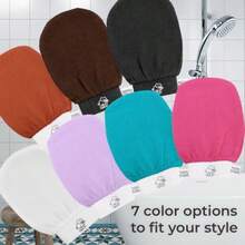 Natural Elephant Exfoliating Hammam Glove Face and Body Exfoliator Mitt Chocolate Brown - Chocolate Marrn - Ver 5