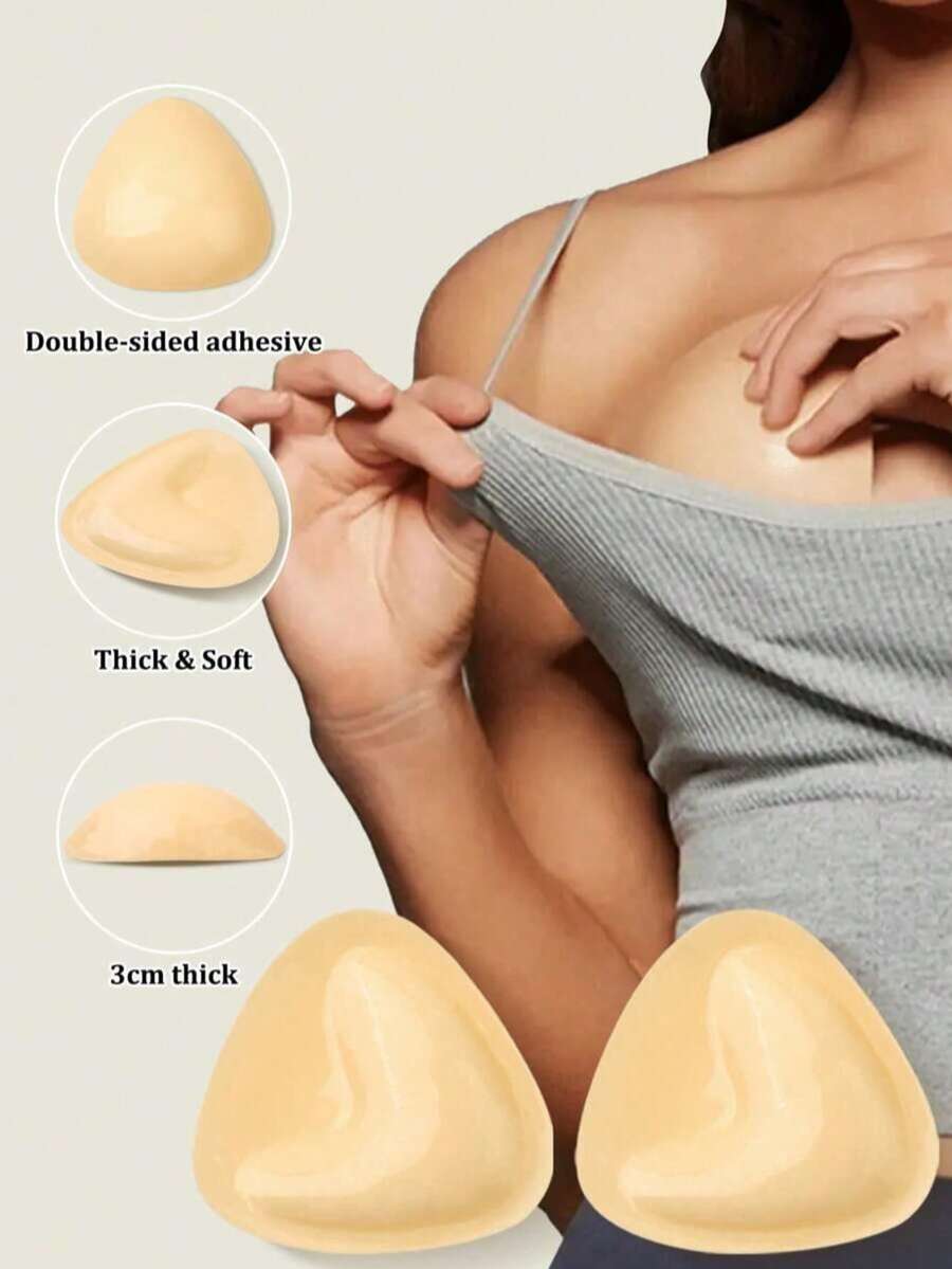 Miếng độn ngực hai mặt dày 3cm, giúp tăng khe ngực, thích hợp dùng cho áo ngực và đồ bơi. - Nhiều màu - Xem 1