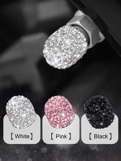 4pcs Fashion Car Motorcycle Tire Valve Caps, Rhinestone Shiny Wheel Decorations, Car Tire Valve Caps, Motorcycle Tire Caps