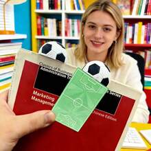 Exclusive New Item - Football Bookmark - White And Green Unique 3D Bookmark - Football Field Bookmark - Reading Clip - Creative Cartoon Cute Stationery - 1/2 Pcs/Graduation Gift/Back To School Gift - Multicolor - View 4