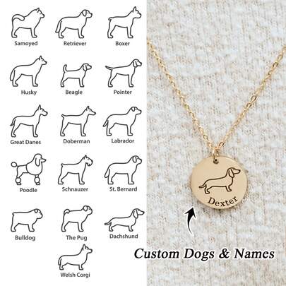 1pc Custom Carved Necklace, Dog Jewelry, Custom Dog Pendant Necklace, Pet Lost Gift, Mom Puppy Memorial , Pet Jewelry, Pet Gift, Best Friend Gift, Mother's Day Gift, Father's Day Gift, May Five Gift