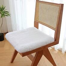 Soft Faux Rabbit Fur Chair Cushion. Thick Luxury Faux Rabbit Fur Seat Pad, Office Chair Cushion, Dining Chair Pad Decor - 1PC - View 14