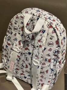 SANRIO Cute Cat Head Bobblehead Backpack, Large Capacity Lightweight Backpack For High School And Middle School Students - A - View 3