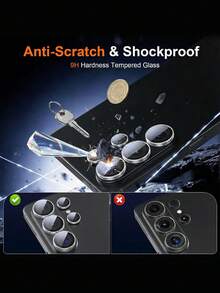 MIGAE 1 miếng dán bảo vệ màn hình camera cho Galaxy S26/S26+/S26 Ultra/S25 Ultra/S25/S25+/S24 Ultra. Được làm từ chất liệu kính cường lực chống sốc, chống trầy xước, không bong tróc bột, chống va đập và chống rơi vỡ, chống bám vân tay. Đây là món quà mùa xuân hoàn hảo. - Trong sáng - Xem 3