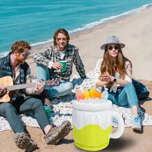 1pc Inflatable PVC Beer Shaped Decoration, Suitable For Summer Splash And Tropical Atmosphere, Pool Party, Holiday Decor And Events, No Electricity Required, Pool Inflatable, Beach Essentials, Pool Float - Multicolor - View 6