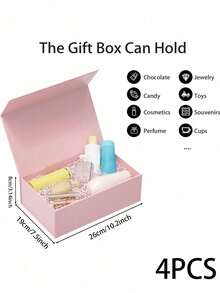 1 hộp gấp đóng từ tính để đóng gói quà tặng, thích hợp cho ngày lễ tình nhân, sinh nhật, ngày của mẹ, các hoạt động lễ hội trở lại trường ngày lễ tình nhân - Hồng - Xem 10
