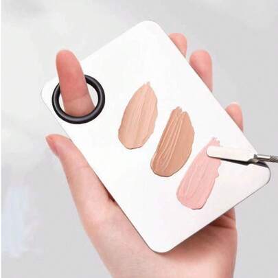 Paleta de maquillaje de acero inoxidable, base colorida, juego de herramientas de mezcla de maquillaje con mini anillo, económico, regalo de calcetín, maquillaje, herramientas de maquillaje, artículo barato, regalo, regalo para mujeres, regalo de Navidad, sorteo, viaje, artículo económico, artículos de viaje esenciales
