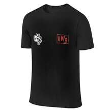 DARCSPORT Unisex 180g "NWO NEW WORLD ORDER" Graphic Crew Neck T-Shirt, Loose Cotton Hip Hop Tee - 黑色 - 查看 2