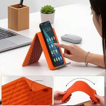 Giá đỡ điện thoại để bàn bằng silicon có thể gập lại, thích hợp dùng làm giá đỡ máy tính xách tay và máy tính bảng, giá đỡ linh hoạt, cần thiết cho việc phát trực tiếp và xem phim liên tục. - màu đen - Xem 2