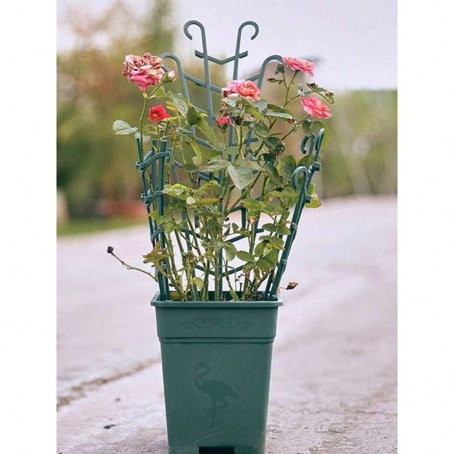 5/3/1 Piezas Enrejado de celosía apilable, herramienta de jardinería multifuncional para plantas trepadoras de balcón como hiedra y jazmín, rejilla de soporte para plantas, material de plástico | Apilable, trepador | Plantas en maceta | Pequeño | Fácil de usar - Multicolor - Ver 1
