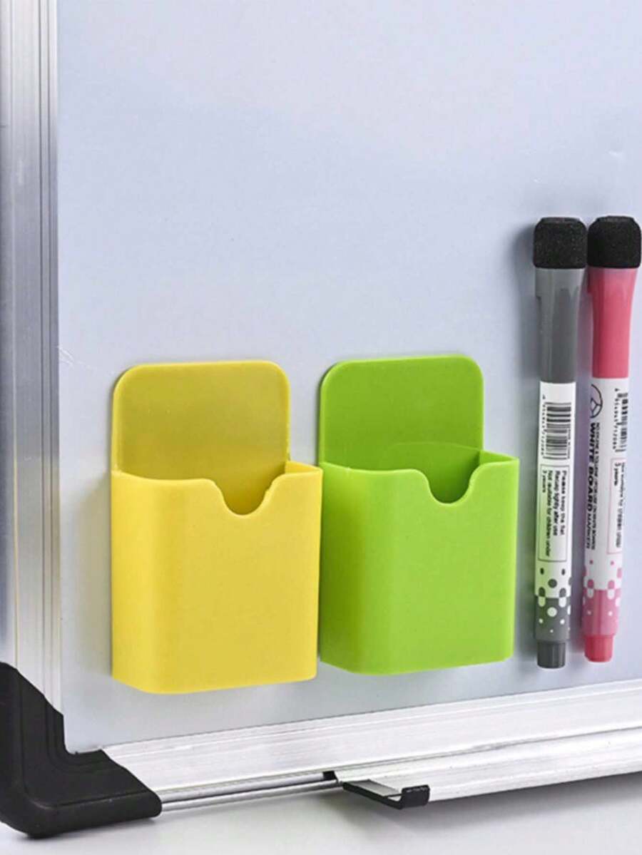 Small Magnetic Pen Box, Magnetic Pen Holder Suitable For Teaching Whiteboards, Magnetic Plastic Container For Storage And Organization In Learning And Classroom, Whiteboard Pen Storage Box, Chalk Box, Magnetic Hanging Plastic Storage Rack, Doodle Office And Home Pen Holder, Multi-Functional Plastic Pen Box (Different Product Batches Do Not Affect Use) - Multicolor - View 1