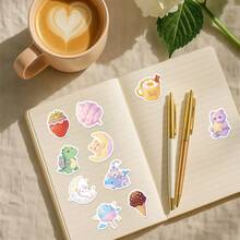 56 piezas de pegatinas lindas y de dibujos animados en estilo pastel Kawaii, calcomanías de unicornio mágico, oso, conejo, postre dulce y cuento de hadas, para papelería, scrapbooking, cuadernos y decoración DIY para niños - Multicolor - Ver 8