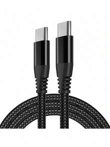 60W USB-C 转 USB-C 编织数据线 - 3.3 英尺/6 英尺/10 英尺通用数据同步线，兼容 15 Plus Pro Max、安卓设备、笔记本电脑 - C-To-C 60W [3 英尺 6 英尺 10 英尺] 新款 Type-C 转 Type-C 数据传输 USB 数据线，兼容 15 Plus Pro Max、安卓手机快速充电线，编织笔记本电脑 Type-C 转 Type-C 数据线 - 彩色 - 查看 3