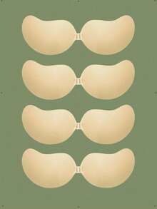 2 Pairs Silicone Backless Strapless Mango-Shaped Invisible Bra Adhesive Breast Petals, Suitable For Dresses And Wedding Gowns - Multicolor - View 24