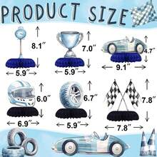 12pcs-New Racing Party Decoration Honeycomb Centerpiece For Racing Birthday Decoration Children's Racing Table Decoration - View 3