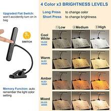 8 luces LED soporte música luz piano con clip bloqueo de luz azul recargable con USB-C 4 colores x 3 brillo ideal para músico piano partitura orquesta guitarra - Paquete de 2 - Ver 3